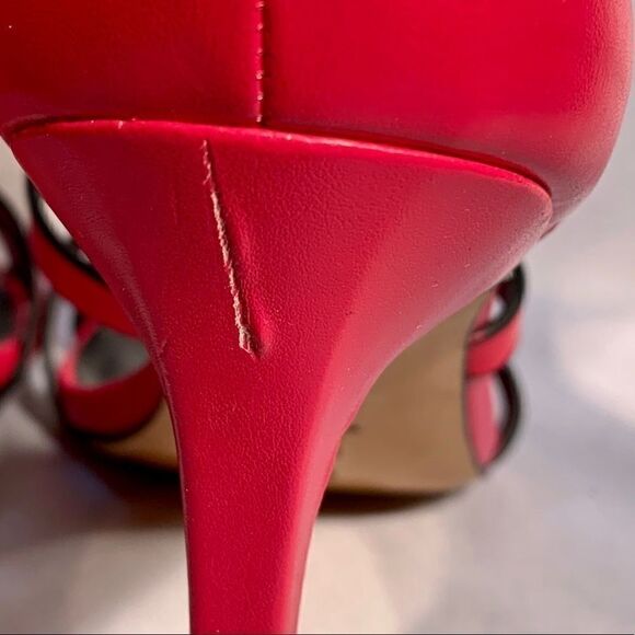 CHARLESĀ DAVIDāNWOBāRED/PINKā3āāHEELSāSANDALāSIZEā8.5 - Picture 4 of 5